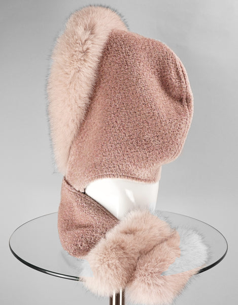 Hood with Fur Trim- Pink / Pink