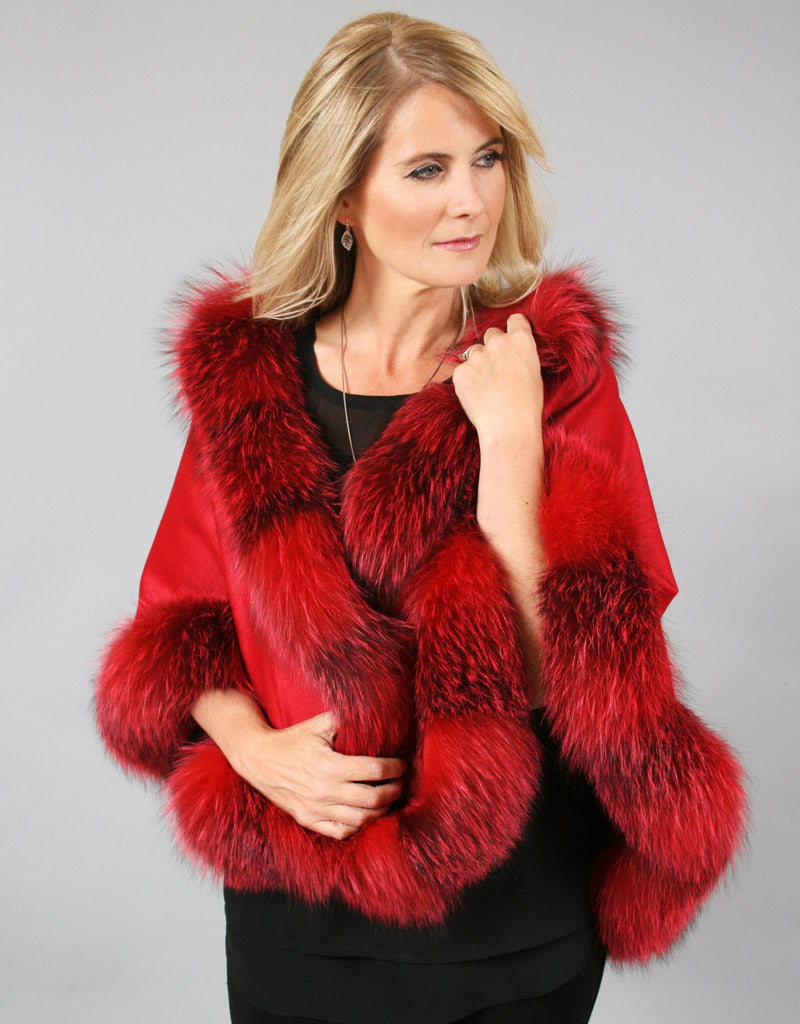 Petite Cashmere Cape - Lite Grey - Snowflake