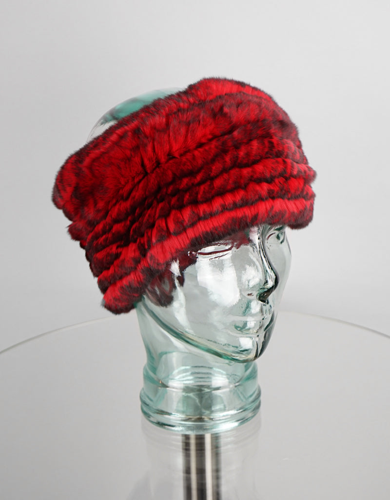 Stretch Headband- Red Black - Snowflake