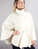 Belted Modern Cape/Jacket - New White