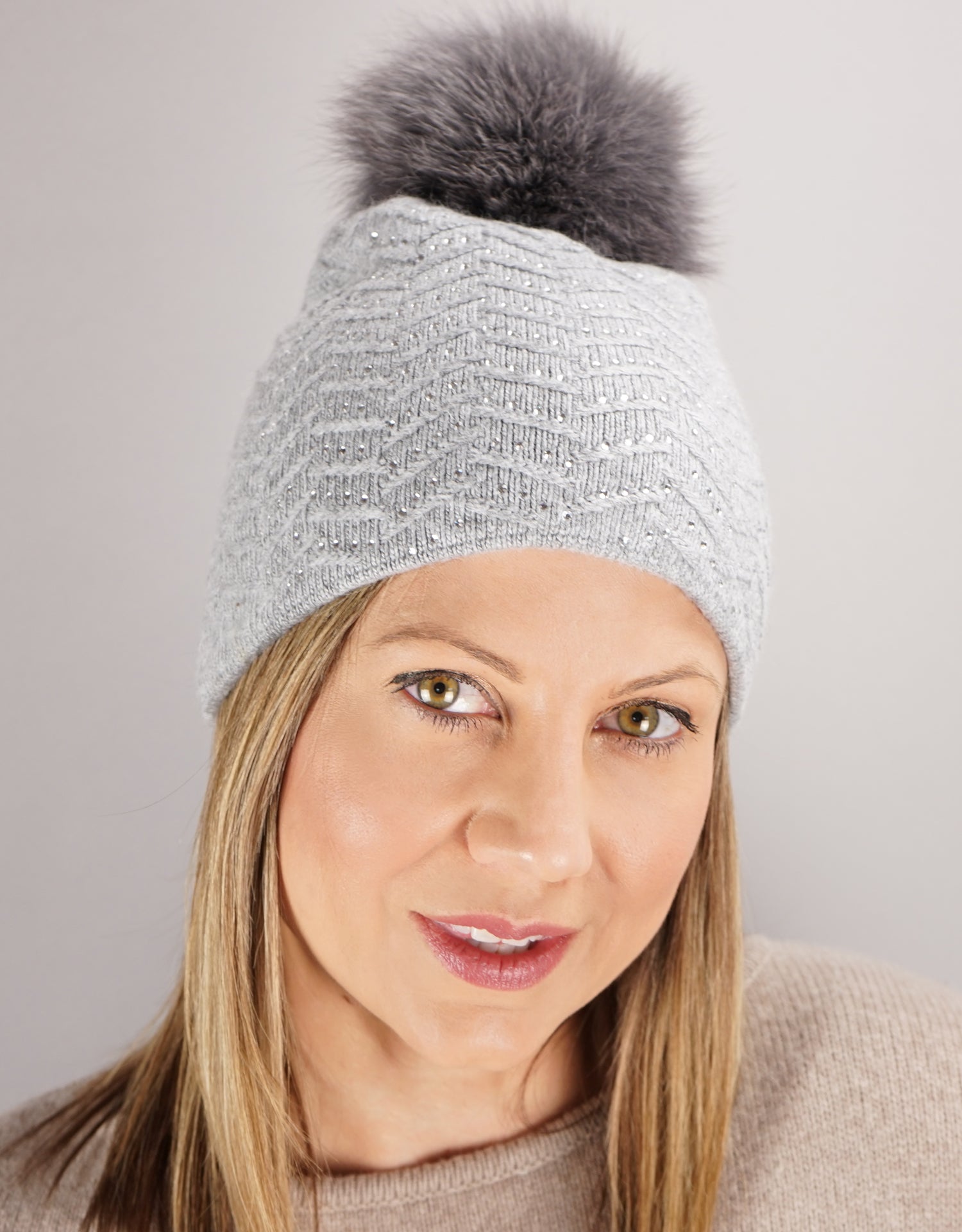 Chevron Toque - Grey - Snowflake
