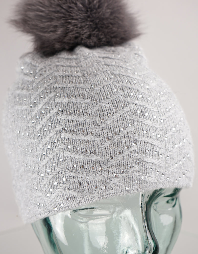 Sparkle Toque Chevron Toque - Grey - Snowflake